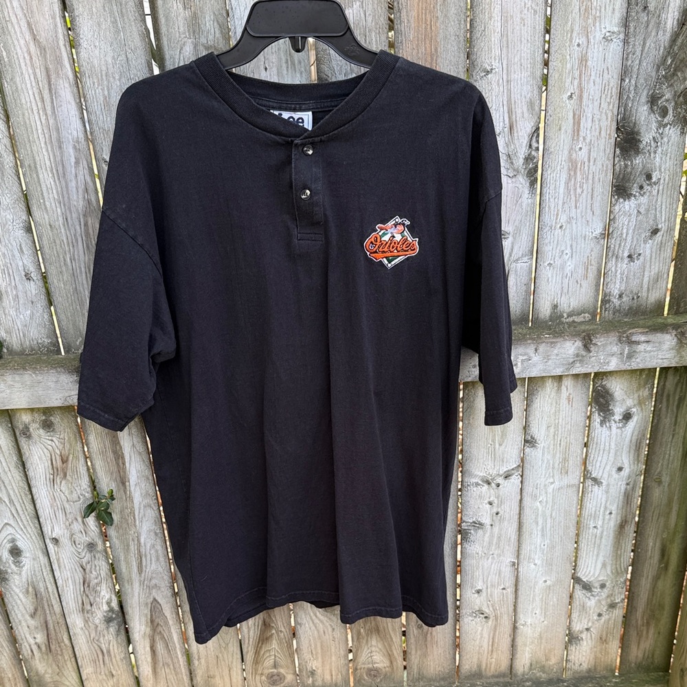 Baltimore Orioles VTG Lee Sport Henley Short Sleeved Shirt T-shirt Vintage XL